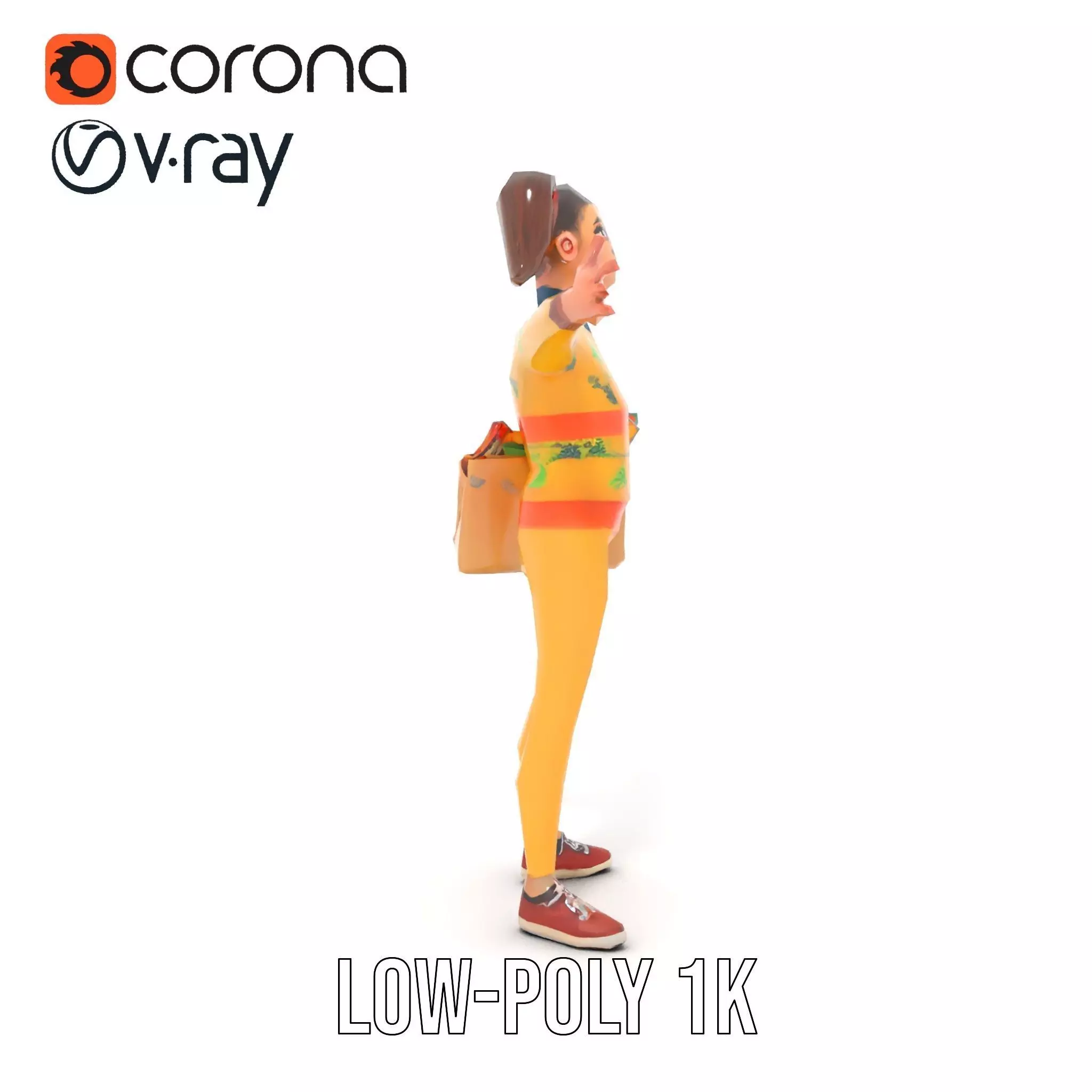 Cartoon Character in Sweater Model Pack Low-poly 3D model_23