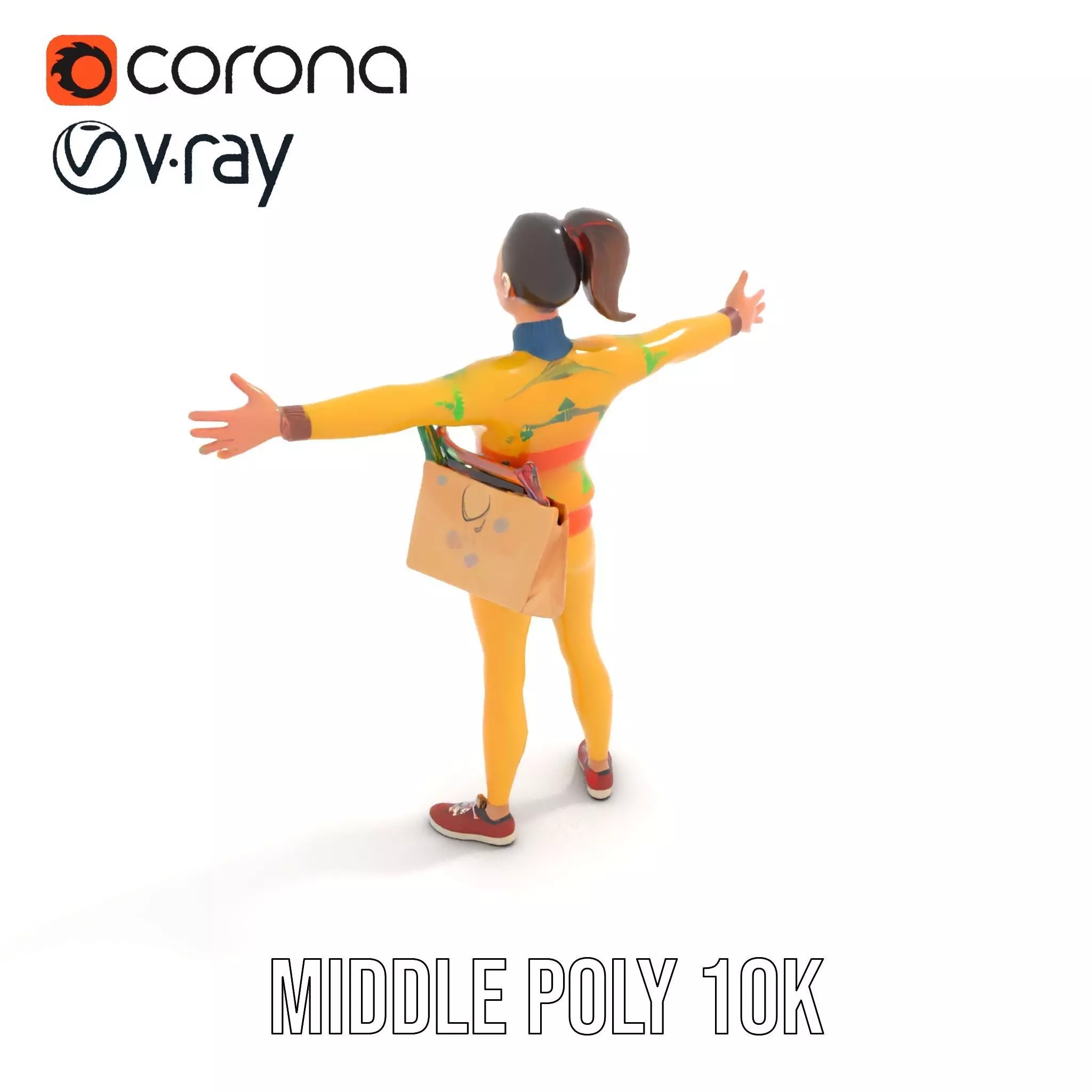 Cartoon Character in Sweater Model Pack Low-poly 3D model_25