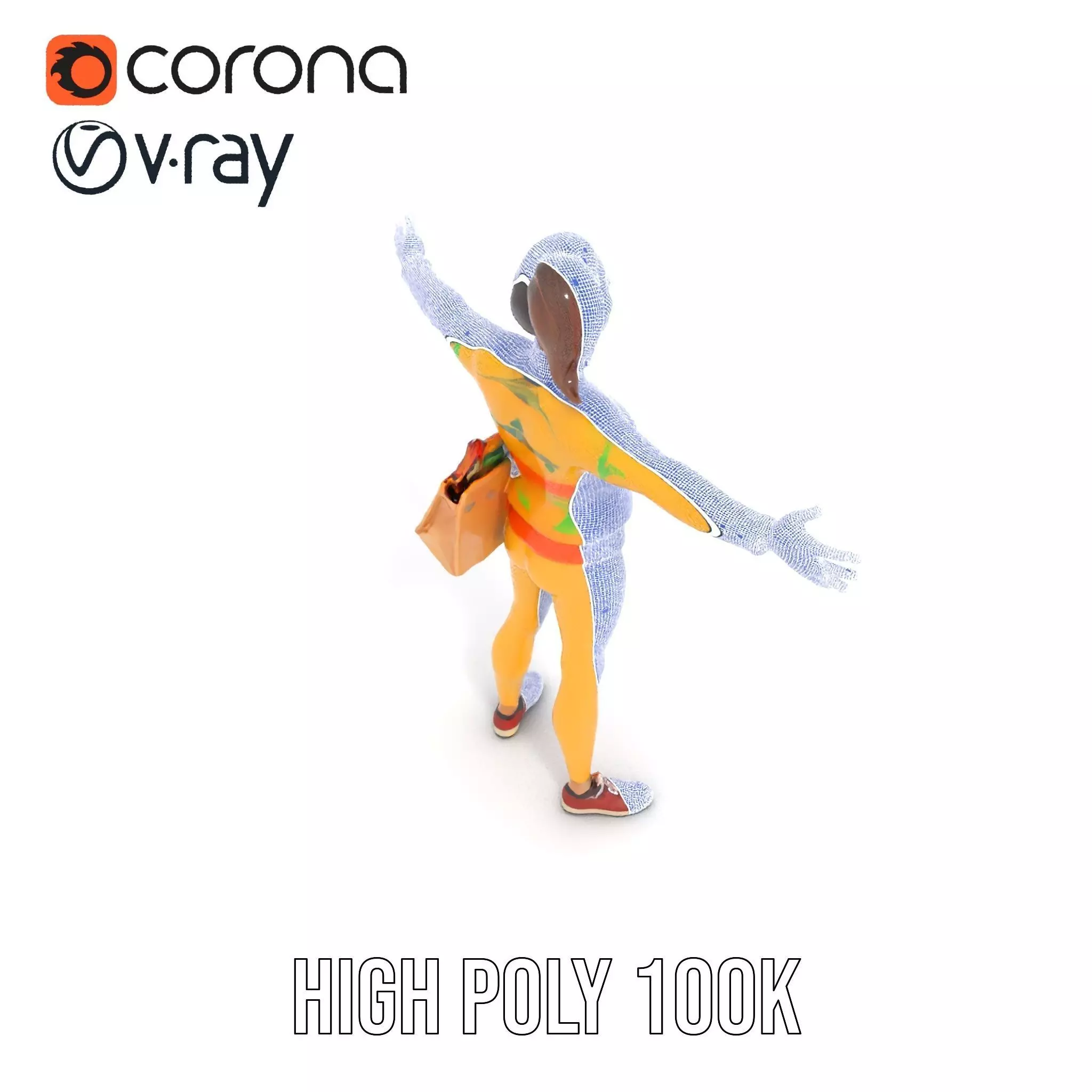 Cartoon Character in Sweater Model Pack Low-poly 3D model_32