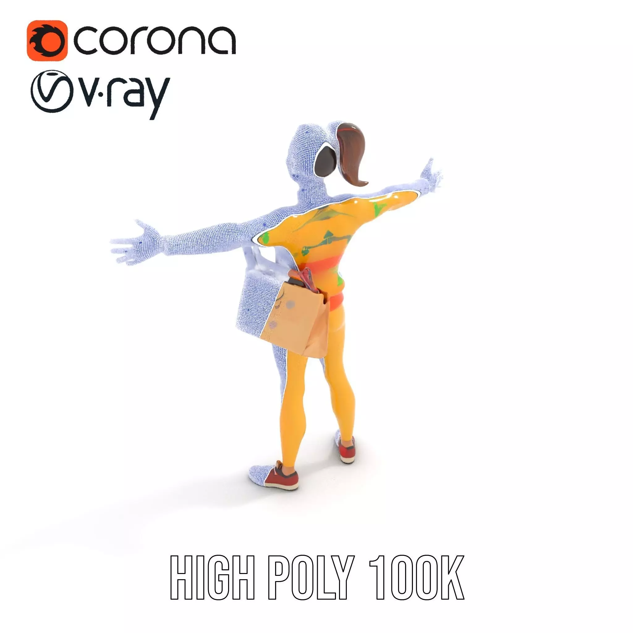 Cartoon Character in Sweater Model Pack Low-poly 3D model_33