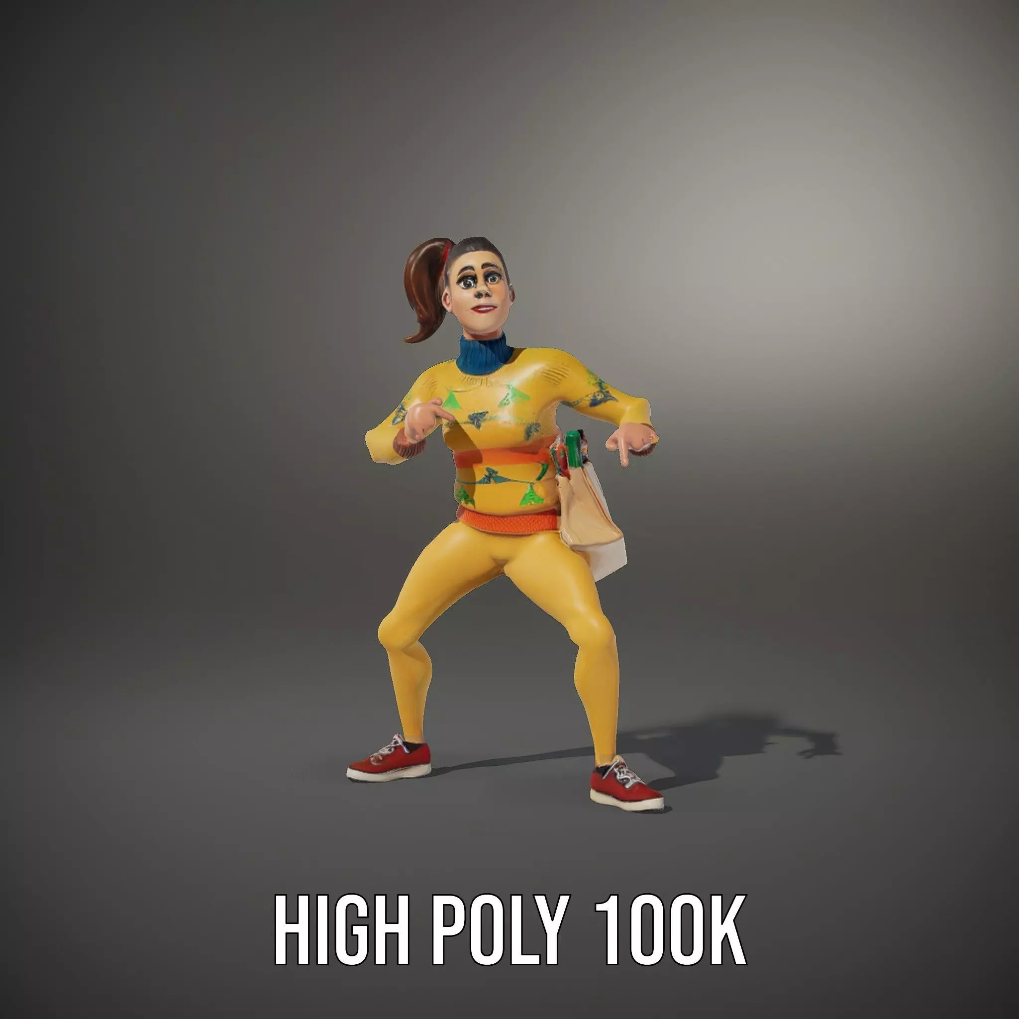 Cartoon Character in Sweater Model Pack Low-poly 3D model_18