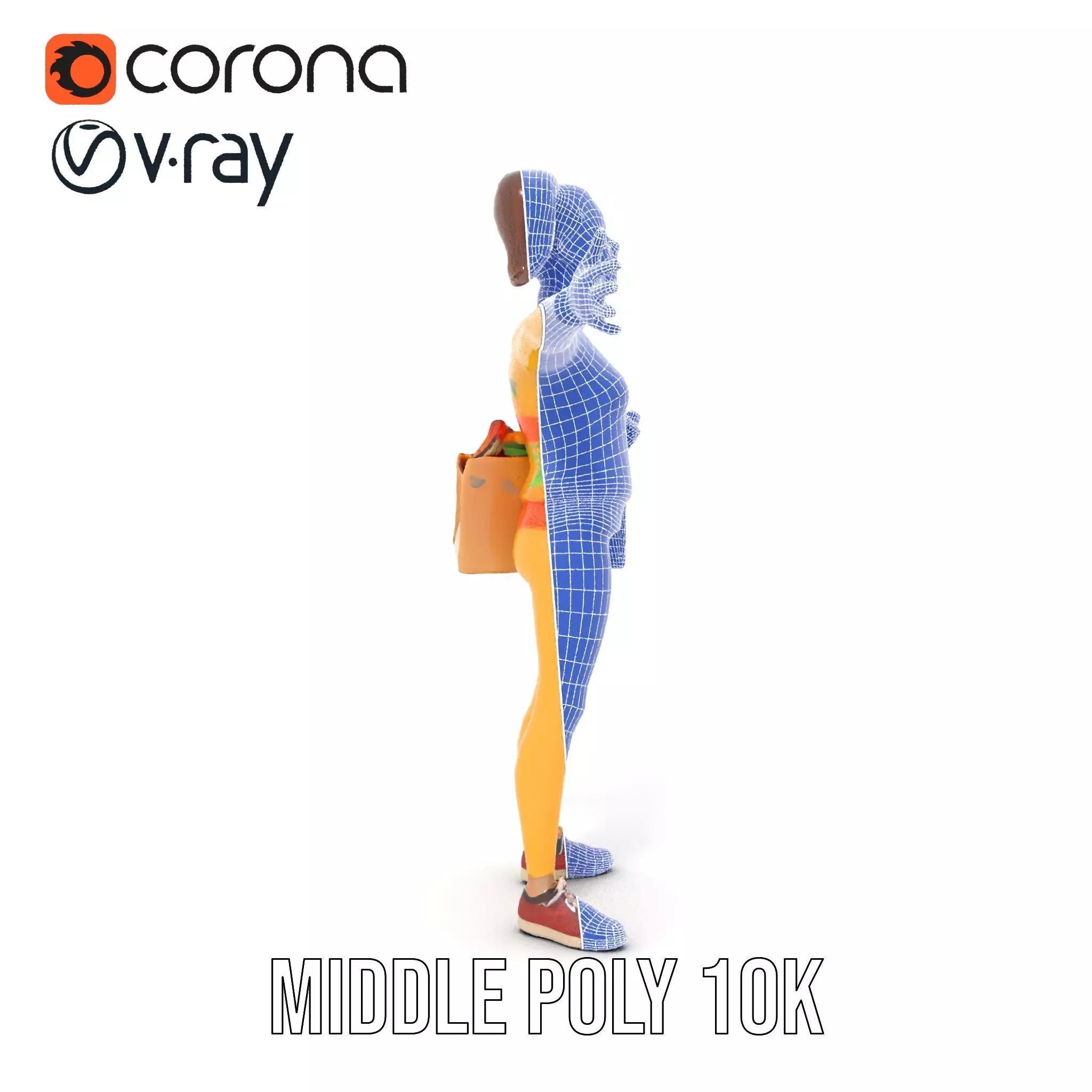 Cartoon Character in Sweater Model Pack Low-poly 3D model_19