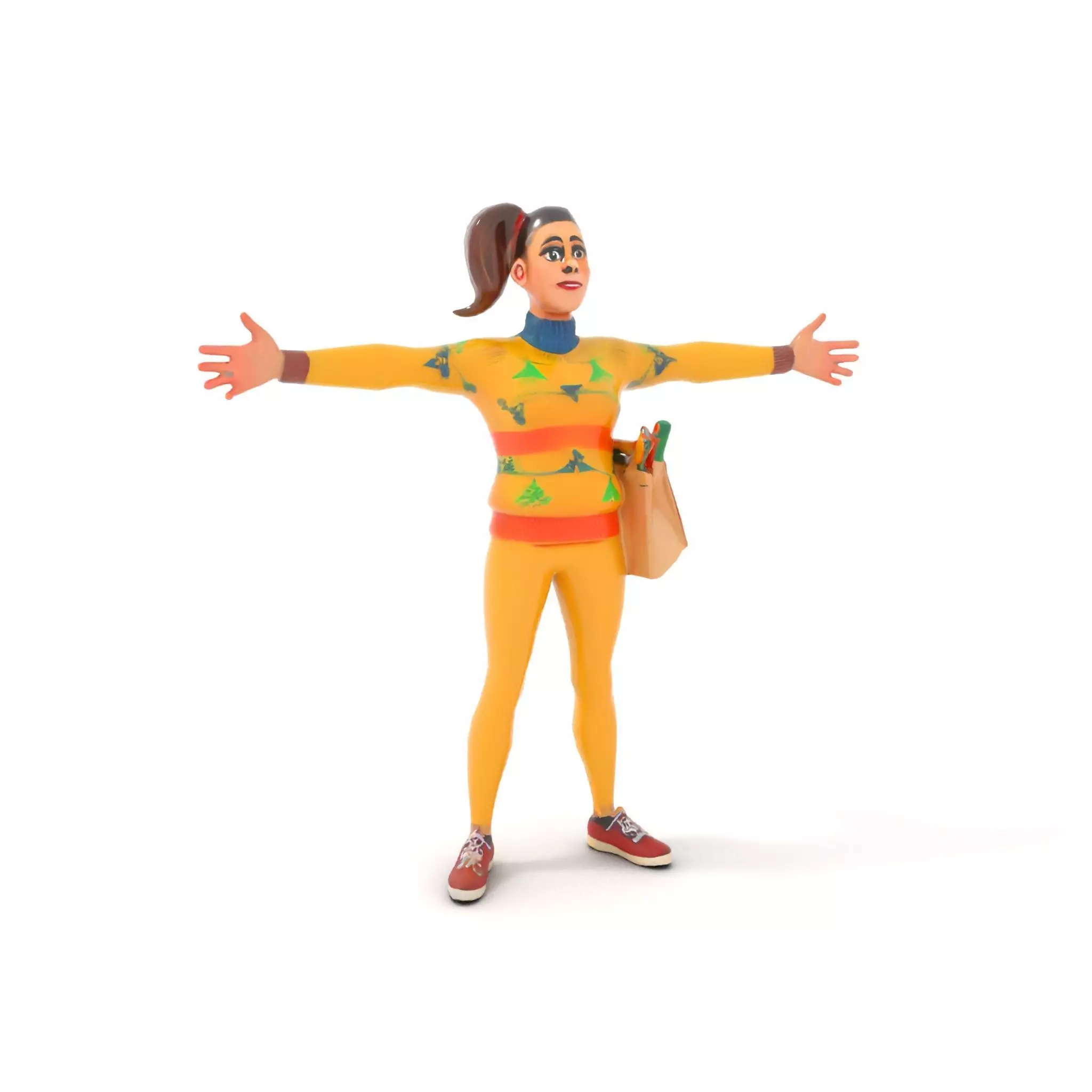 Cartoon Character in Sweater Model Pack Low-poly 3D model_6