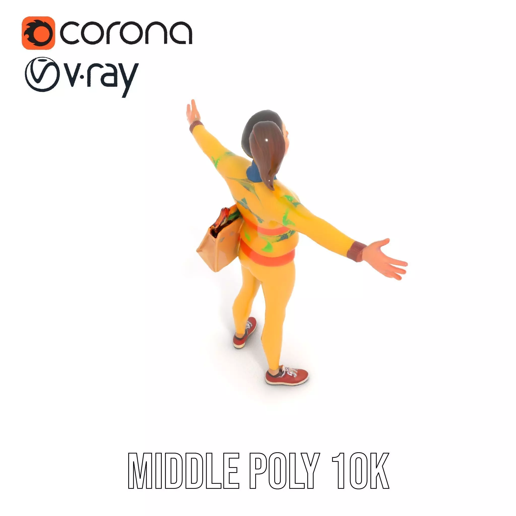 Cartoon Character in Sweater Model Pack Low-poly 3D model_7