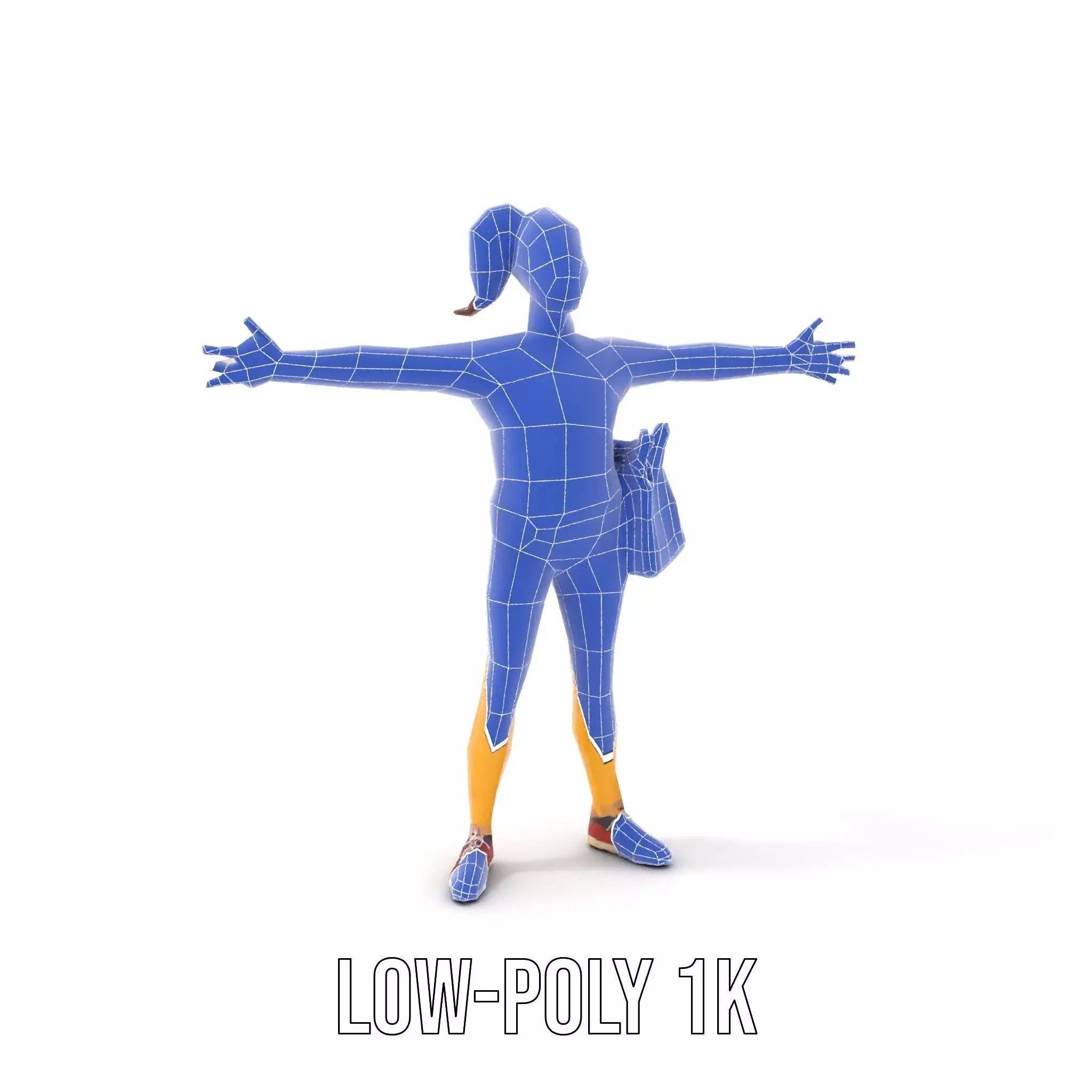 Cartoon Character in Sweater Model Pack Low-poly 3D model_9
