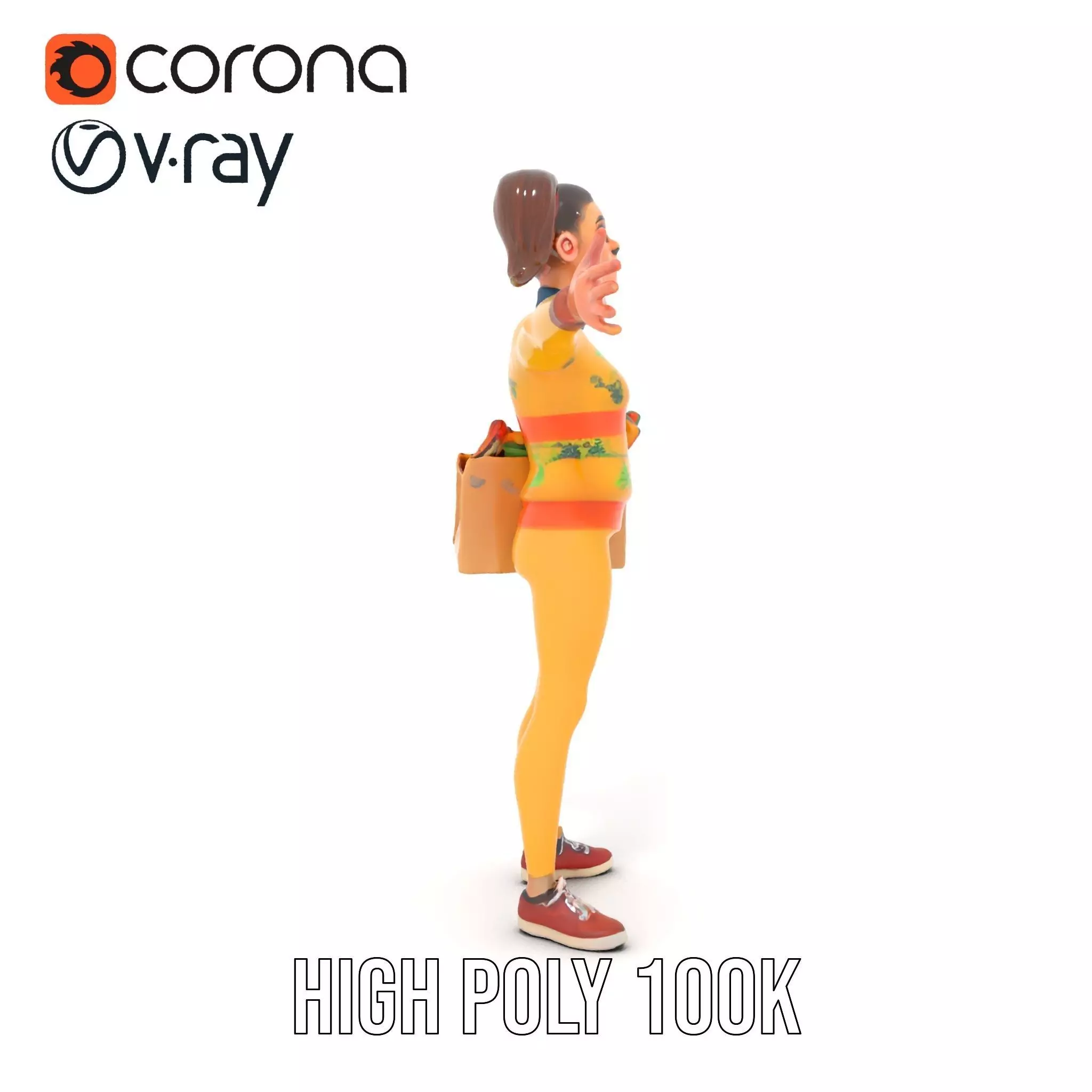 Cartoon Character in Sweater Model Pack Low-poly 3D model_27