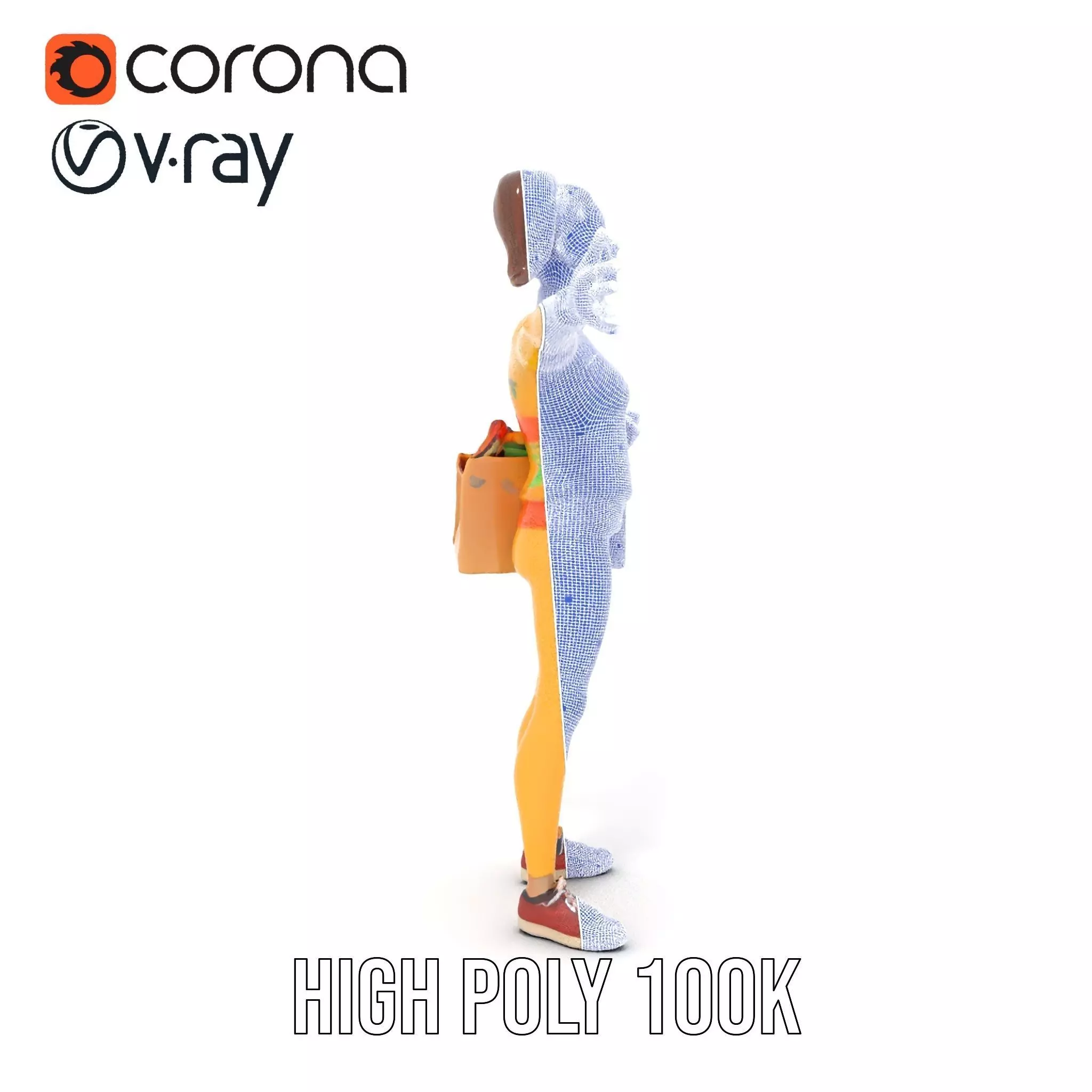 Cartoon Character in Sweater Model Pack Low-poly 3D model_35