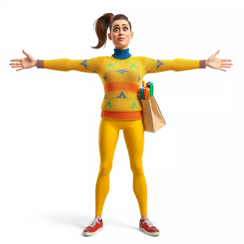 Cartoon Character in Sweater Model Pack Low-poly 3D model_3