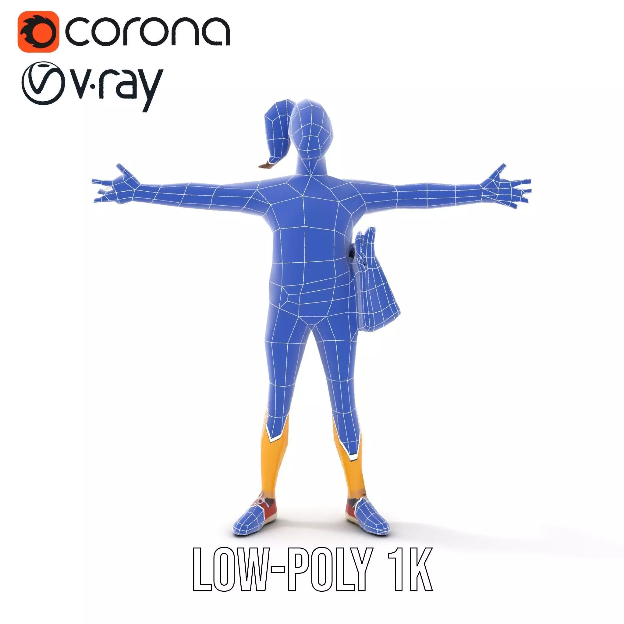 Cartoon Character in Sweater Model Pack Low-poly 3D model_26