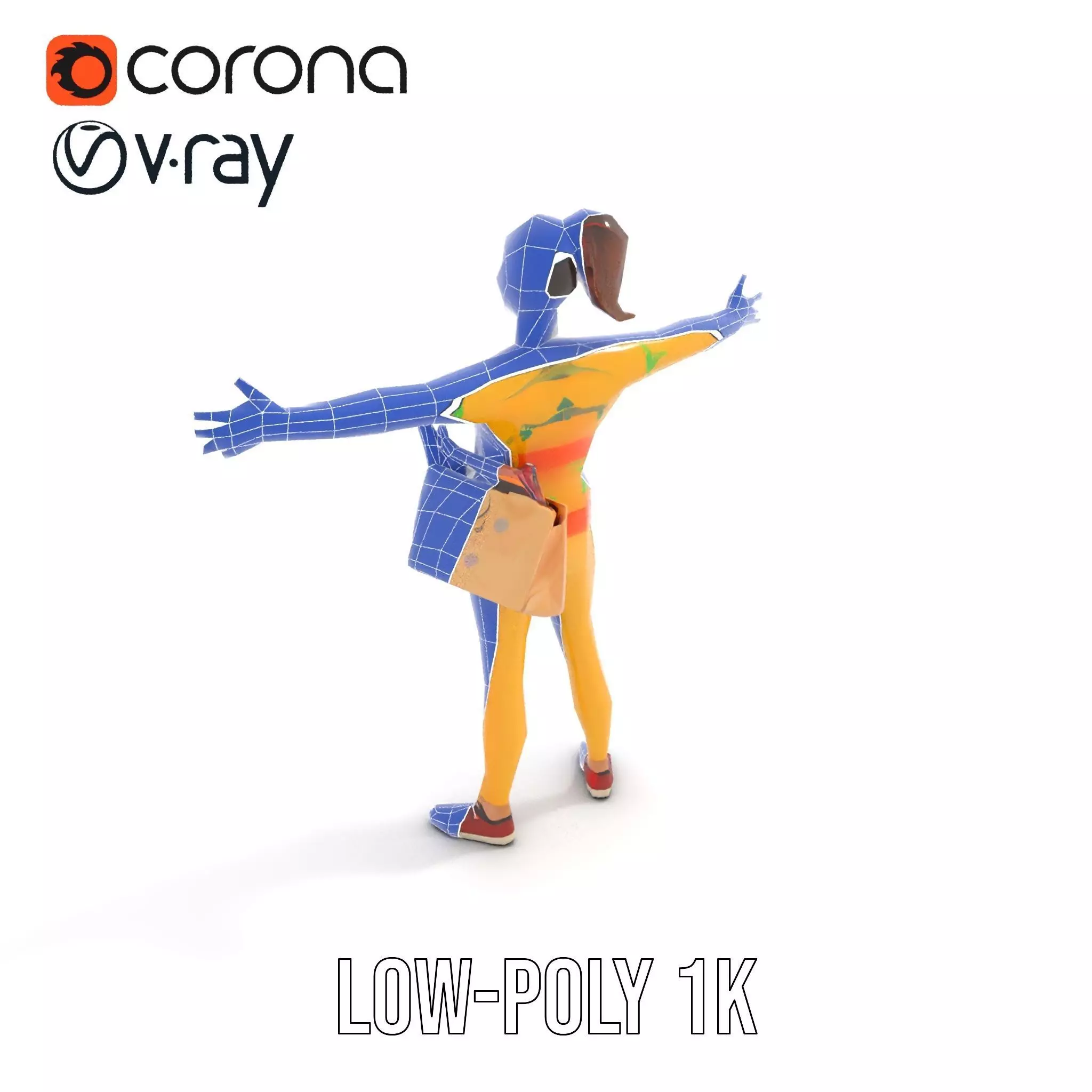 Cartoon Character in Sweater Model Pack Low-poly 3D model_20