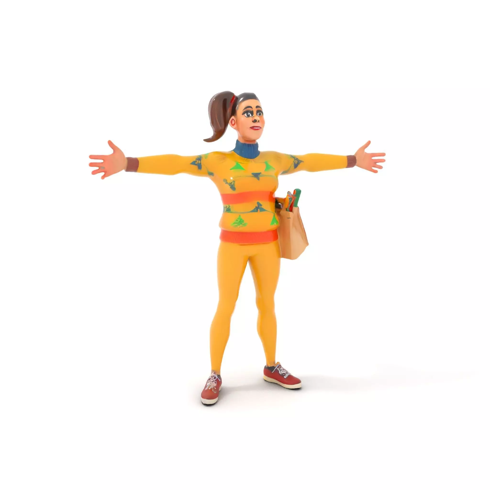 Cartoon Character in Sweater Model Pack Low-poly 3D model_0