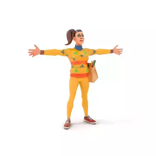 Cartoon Character in Sweater Model Pack Low-poly 3D model