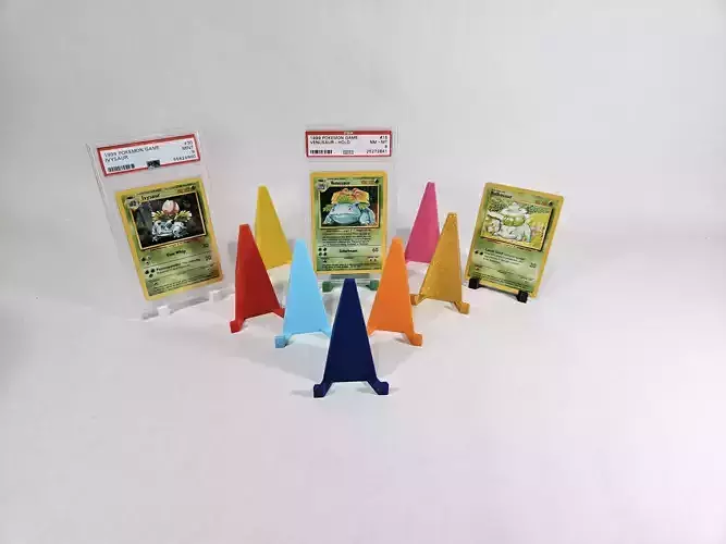 Simple Trading Card Display Stand 3D Printed Slab Holder