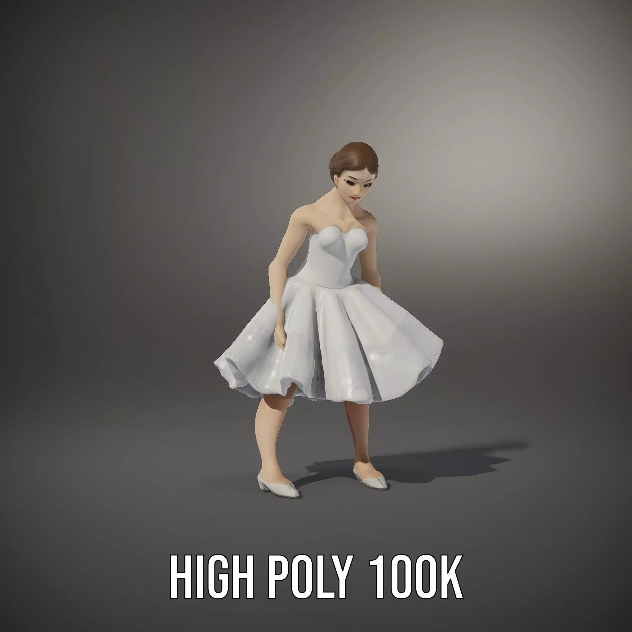 Ballet Dancer Model Pack with Elegant Dress Low-poly 3D model_32
