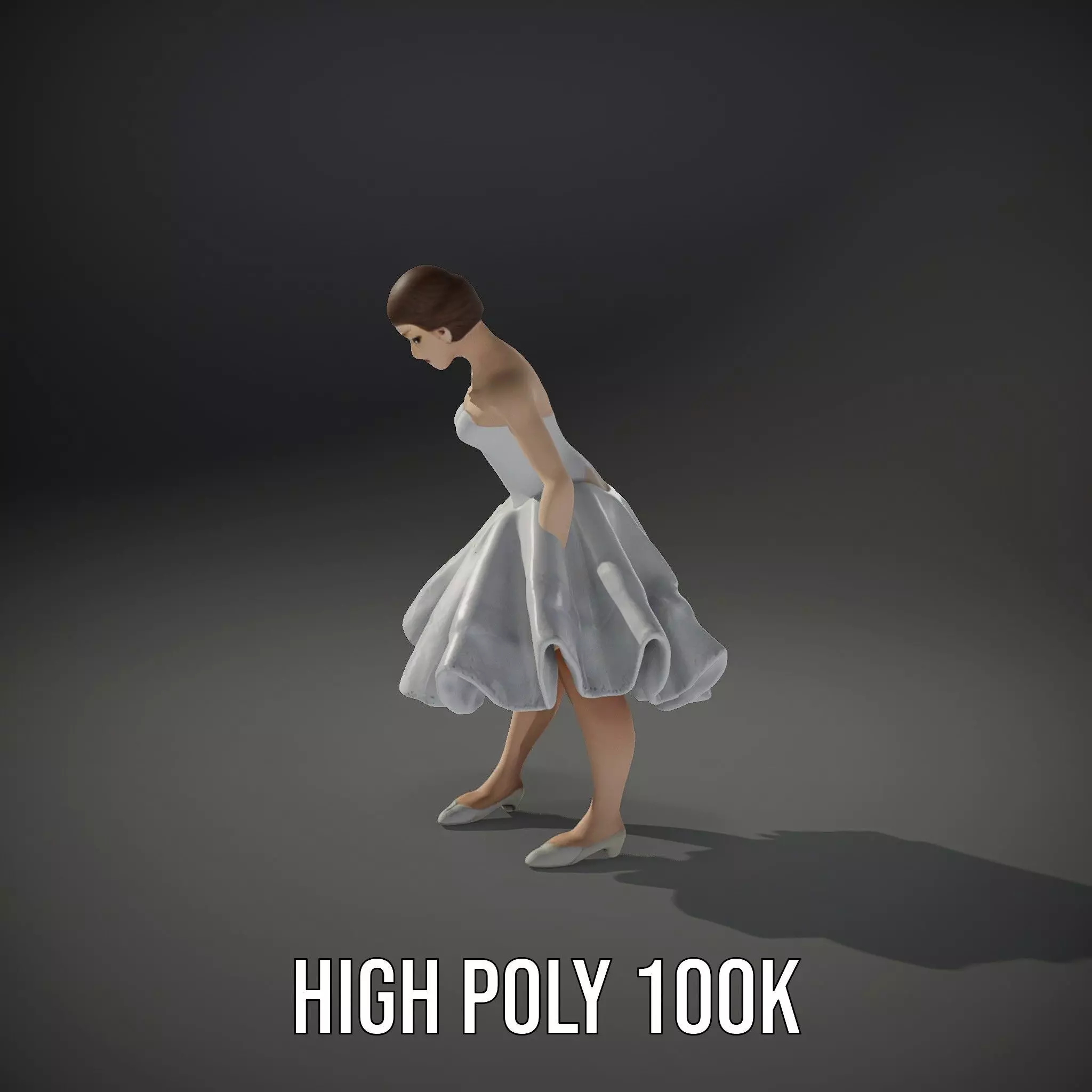 Ballet Dancer Model Pack with Elegant Dress Low-poly 3D model_33
