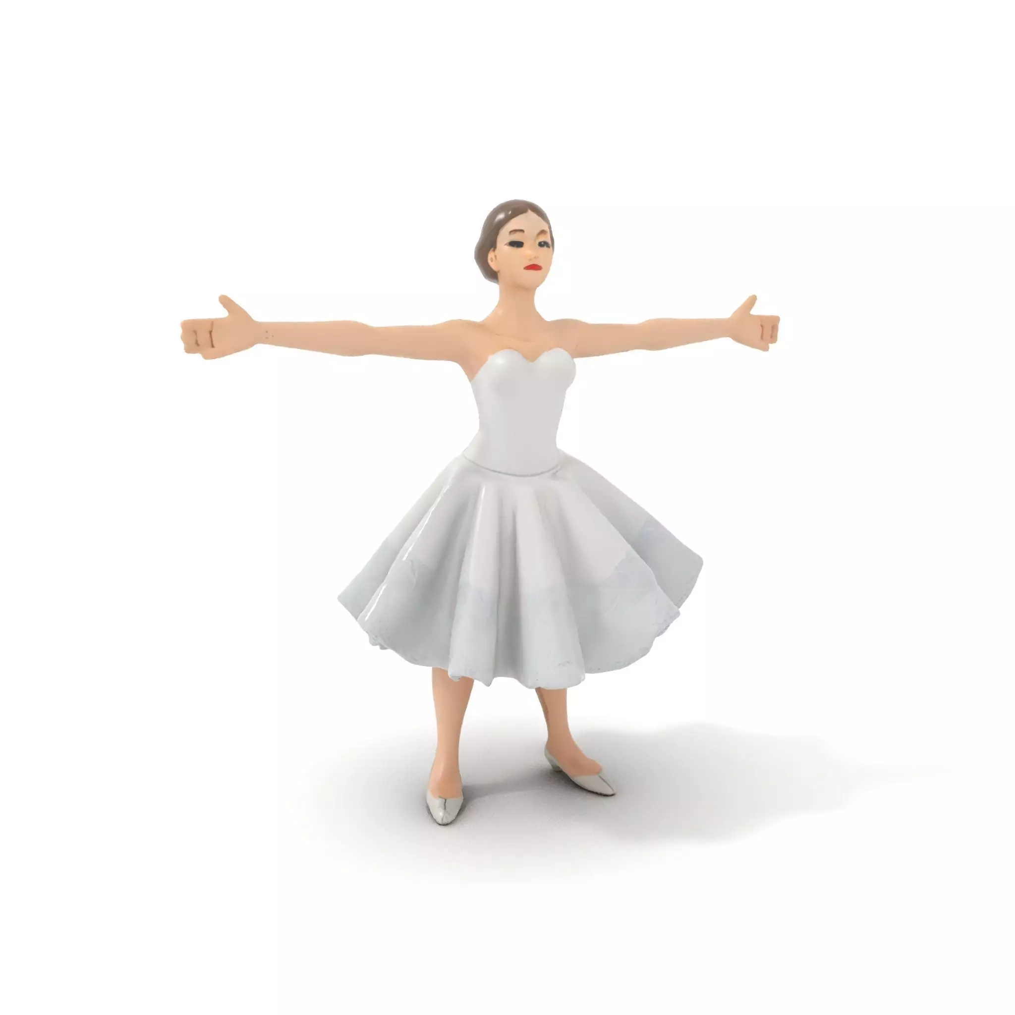 Ballet Dancer Model Pack with Elegant Dress Low-poly 3D model_0