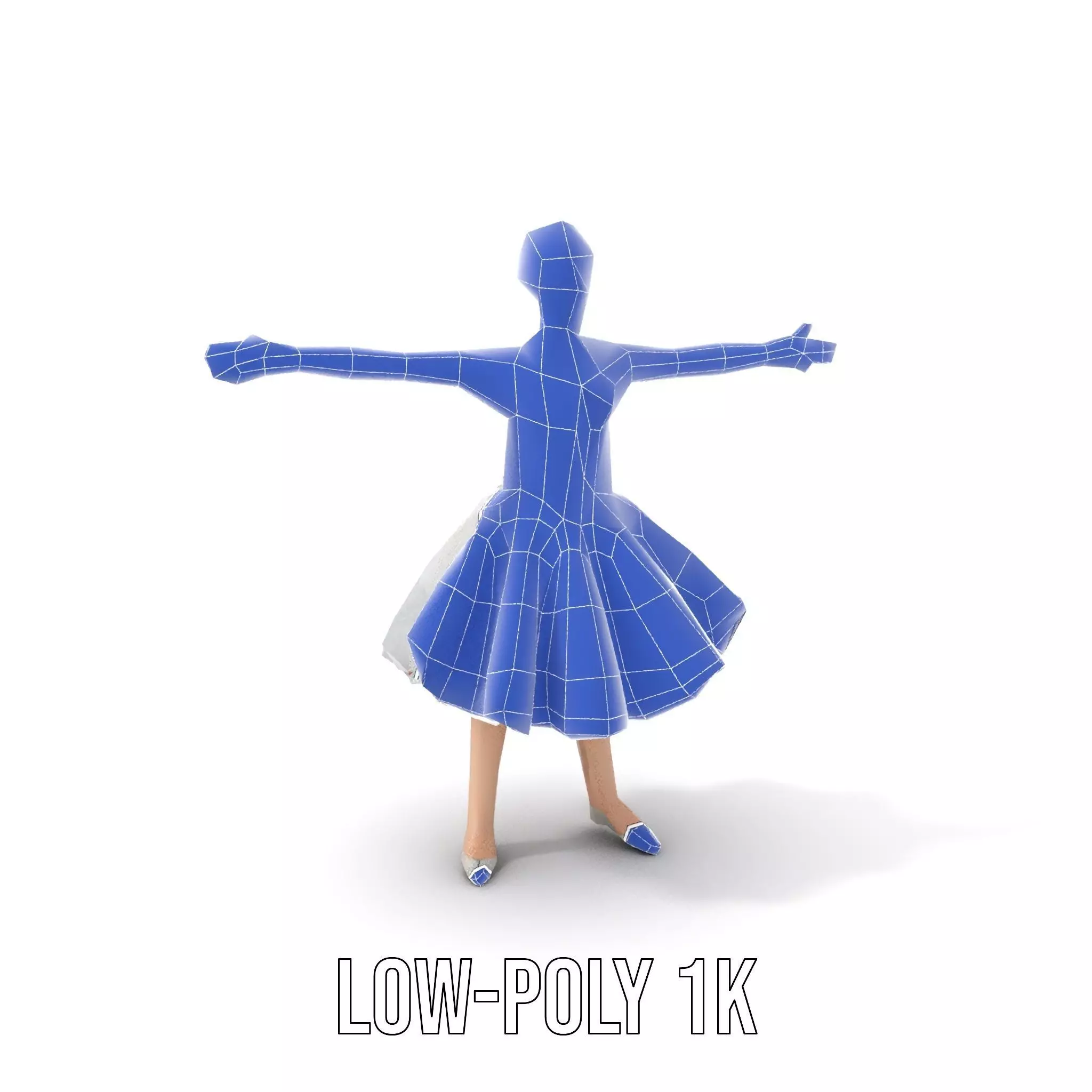 Ballet Dancer Model Pack with Elegant Dress Low-poly 3D model_8