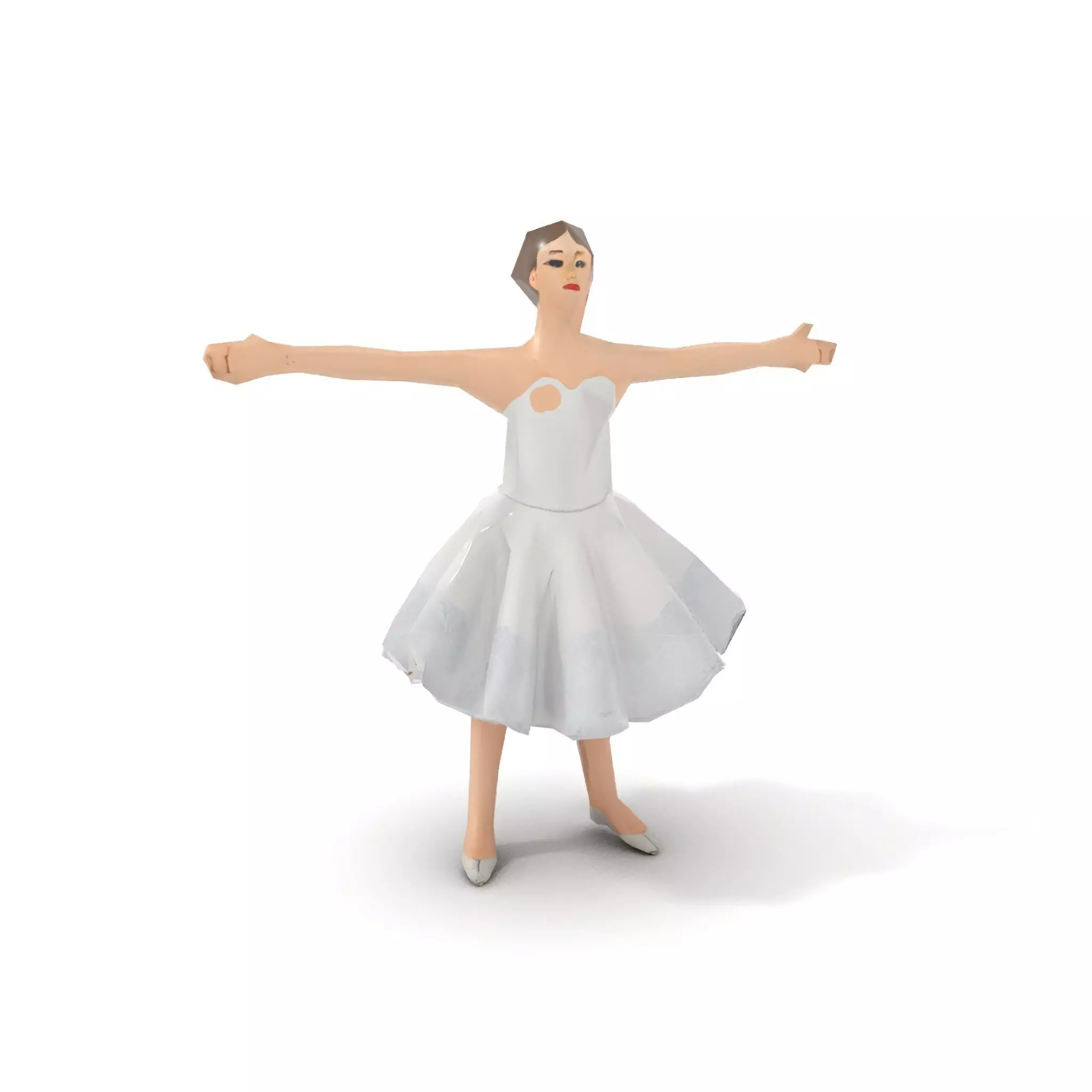 Ballet Dancer Model Pack with Elegant Dress Low-poly 3D model_17