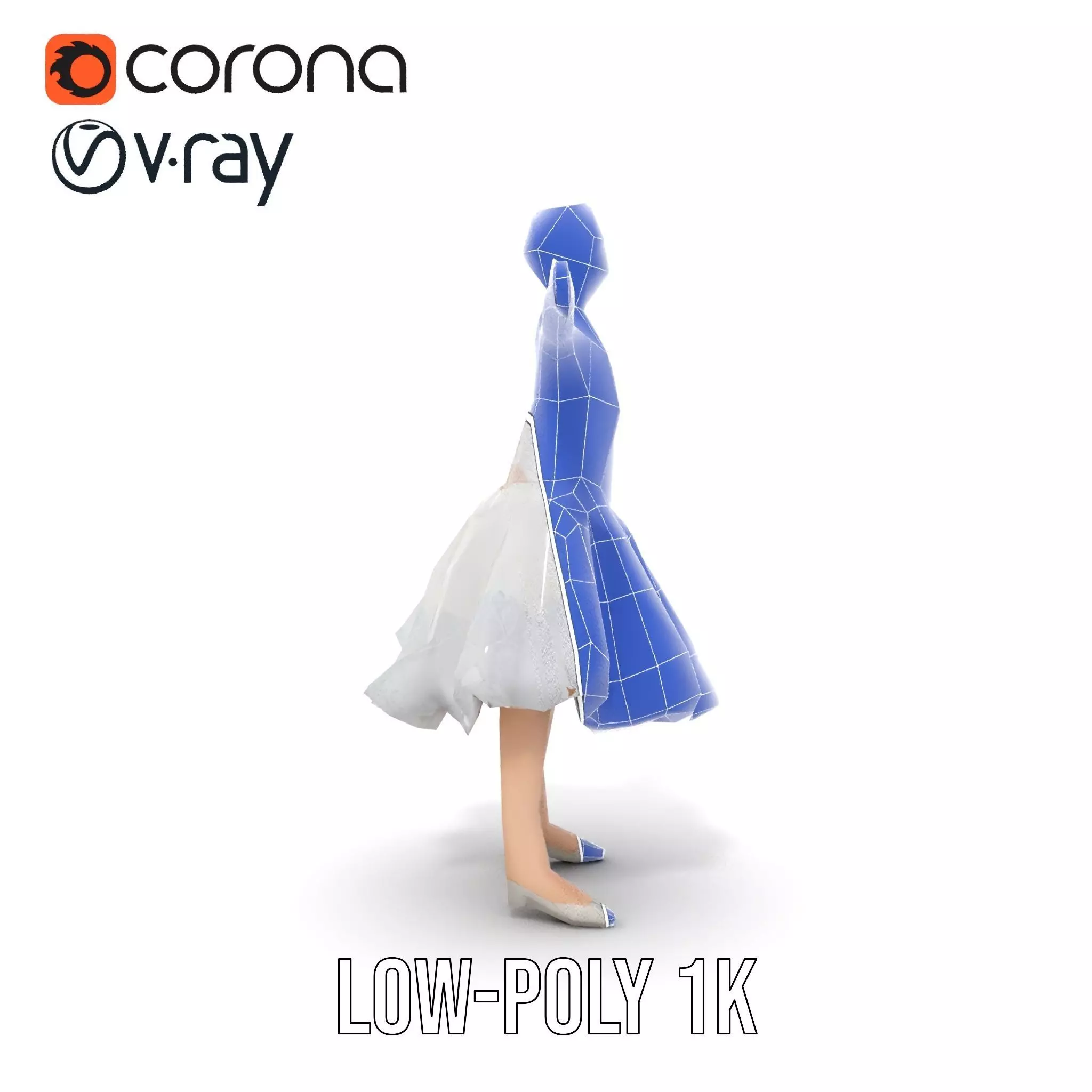 Ballet Dancer Model Pack with Elegant Dress Low-poly 3D model_31