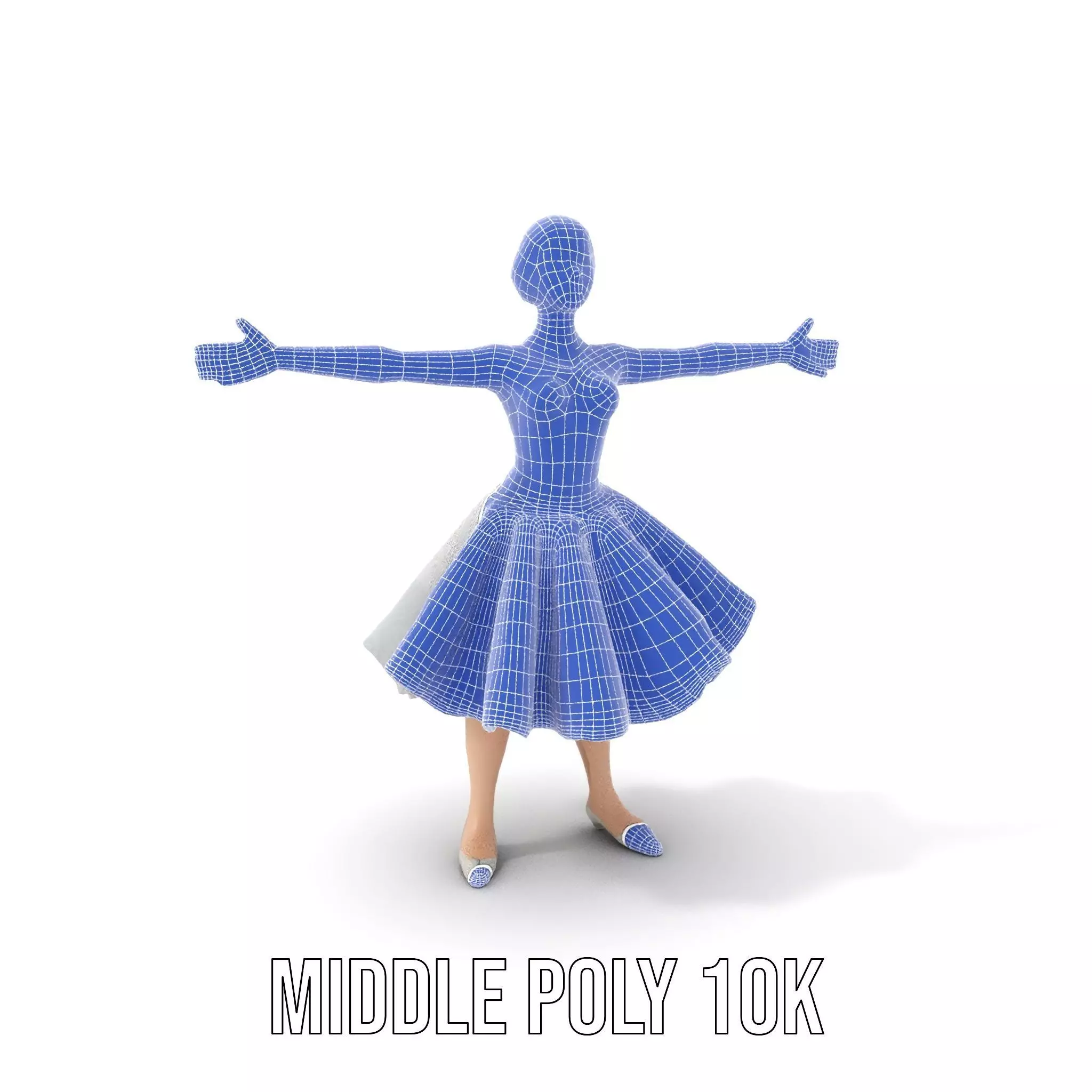 Ballet Dancer Model Pack with Elegant Dress Low-poly 3D model_24