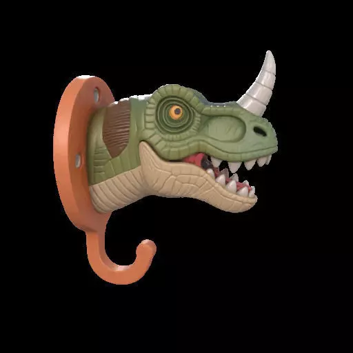 Dino Head Wall Hook 3D print model_23