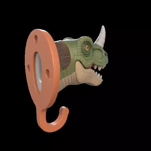 Dino Head Wall Hook 3D print model_24