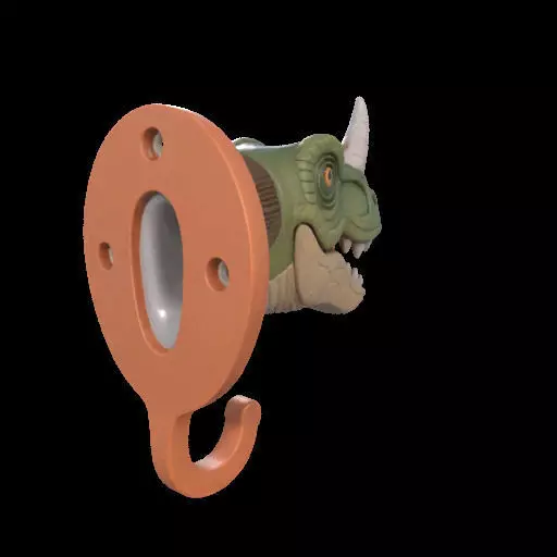 Dino Head Wall Hook 3D print model_25
