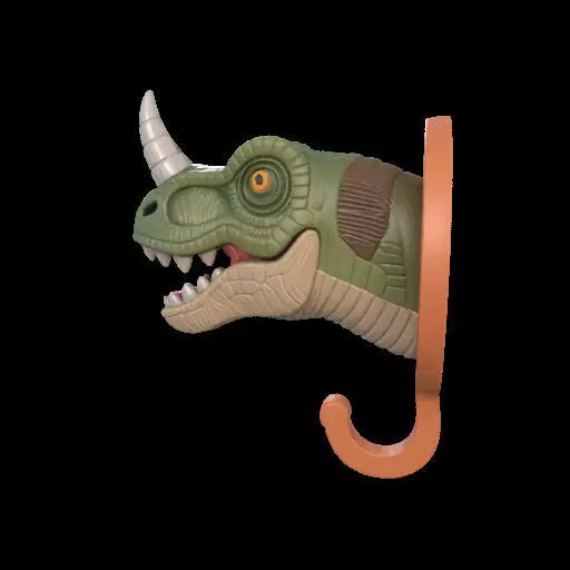 Dino Head Wall Hook 3D print model_7