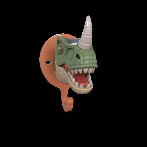 Dino Head Wall Hook 3D print model_18