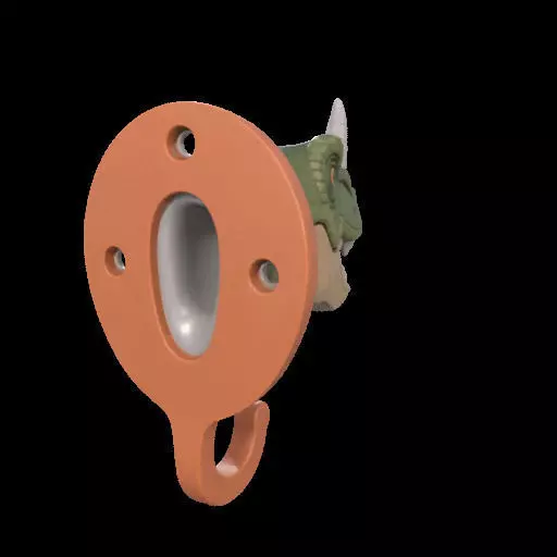 Dino Head Wall Hook 3D print model_26