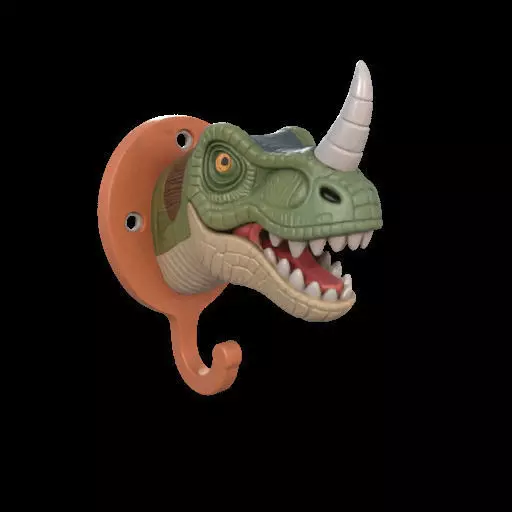 Dino Head Wall Hook 3D print model_20