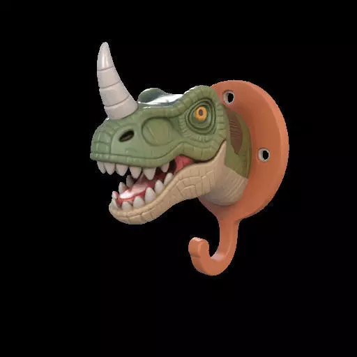 Dino Head Wall Hook 3D print model_12