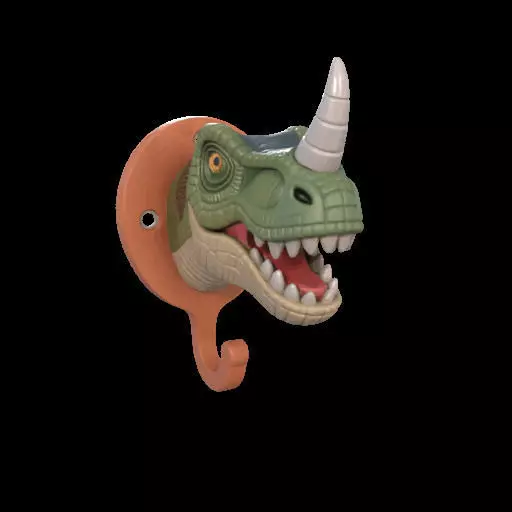 Dino Head Wall Hook 3D print model_19