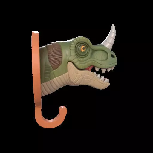 Dino Head Wall Hook 3D print model_2