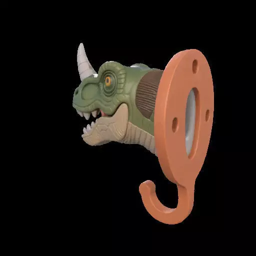 Dino Head Wall Hook 3D print model_5