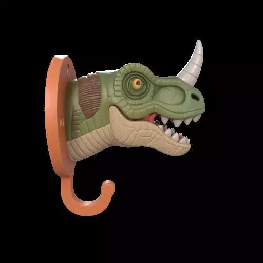 Dino Head Wall Hook 3D print model_1