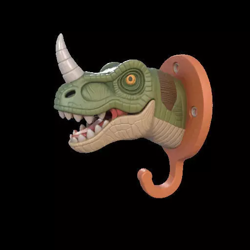 Dino Head Wall Hook 3D print model_10