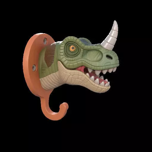 Dino Head Wall Hook 3D print model_22