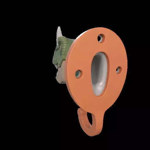 Dino Head Wall Hook 3D print model_3