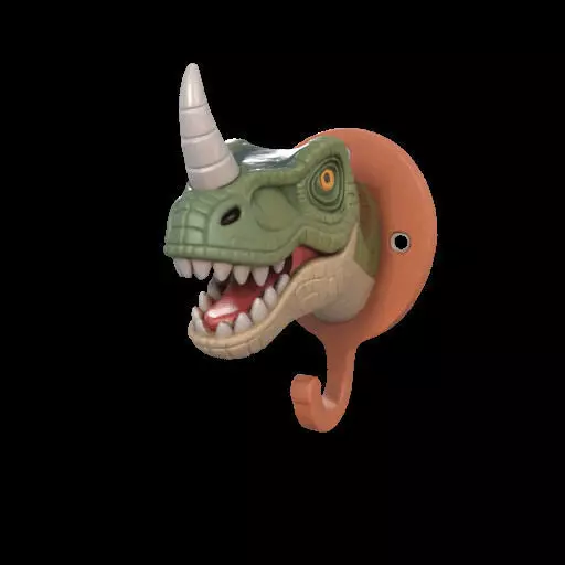 Dino Head Wall Hook 3D print model_14