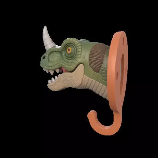 Dino Head Wall Hook 3D print model_6