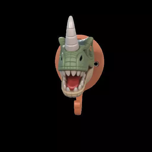 Dino Head Wall Hook 3D print model_16