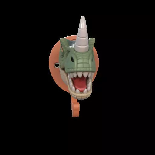 Dino Head Wall Hook 3D print model_17