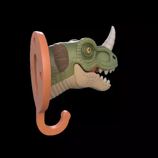 Dino Head Wall Hook 3D print model_13