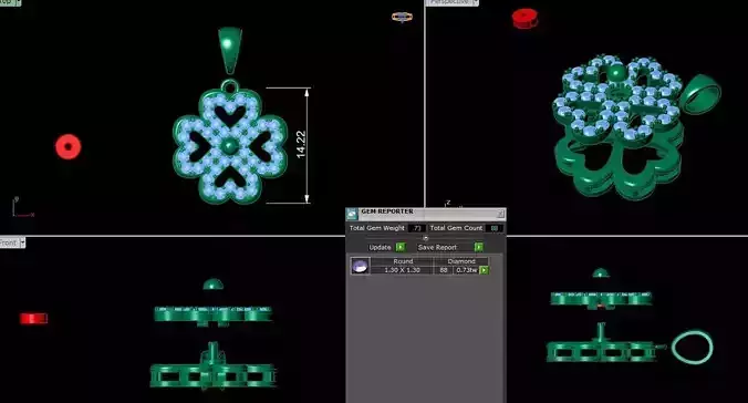 ring and pendant heart turn