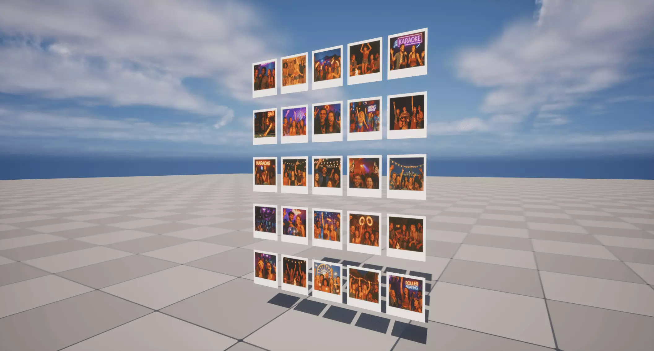 Party Polaroids Low-poly 3D model_1