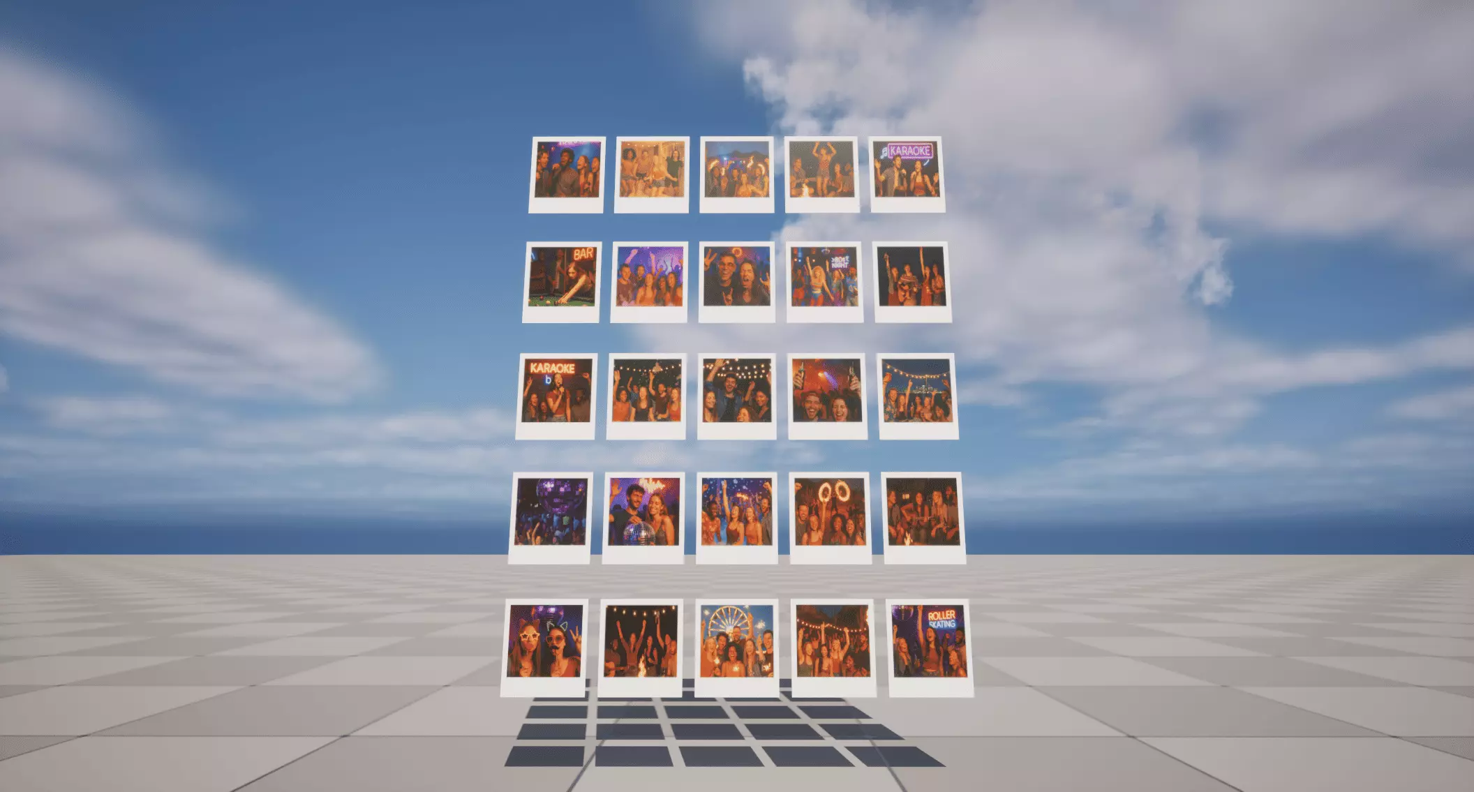 Party Polaroids Low-poly 3D model_2