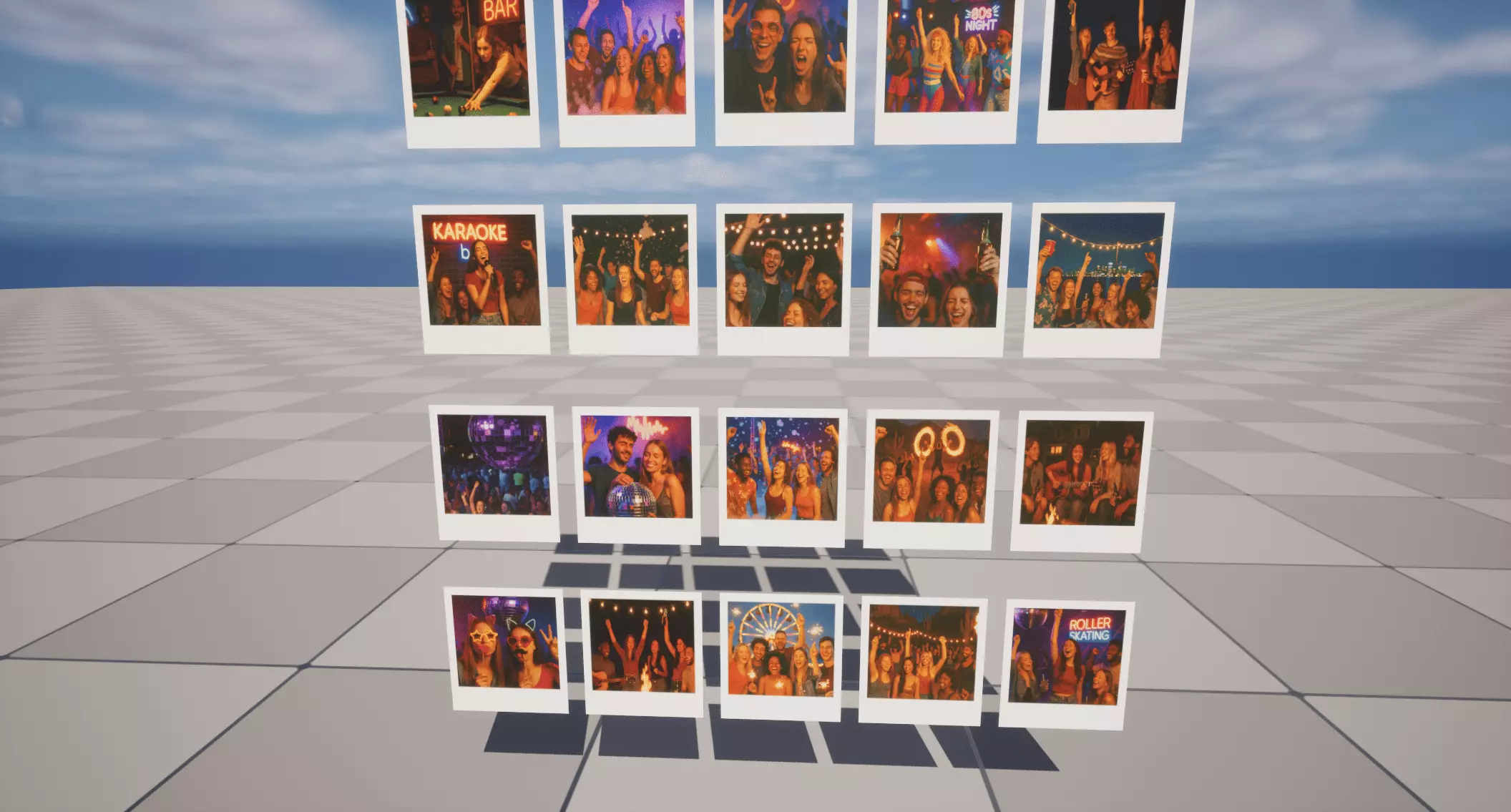 Party Polaroids Low-poly 3D model_4