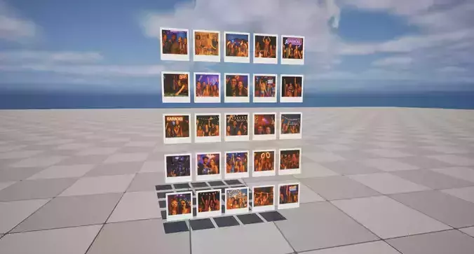 Party Polaroids Low-poly 3D model