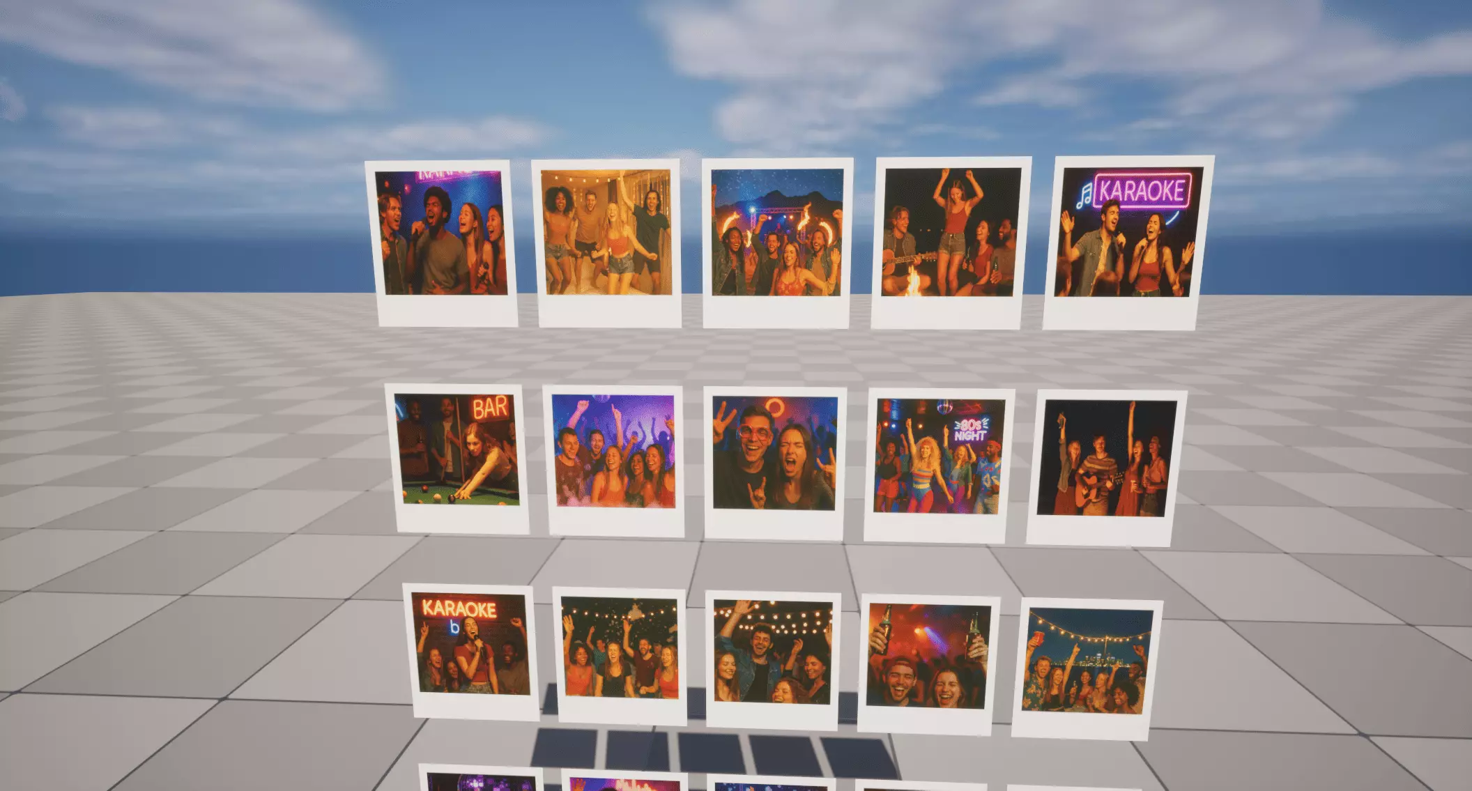 Party Polaroids Low-poly 3D model_3
